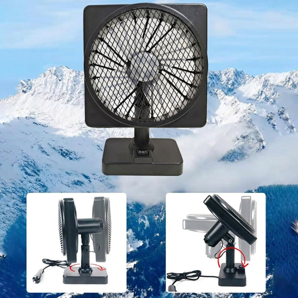 Φορητός Ανεμιστήρας Δρόσου Αυτοκινήτου 12V με Περιστροφή 360°