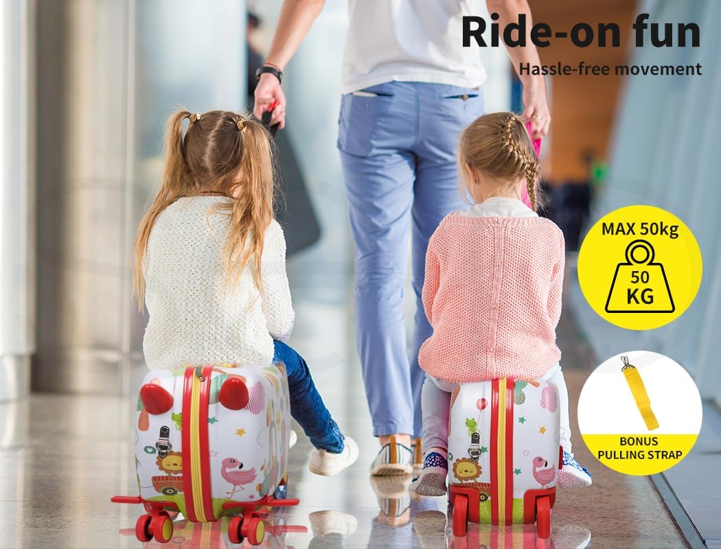 Παιδική Βαλίτσα 2 σε 1 Ride-On με Ρόδες 360°