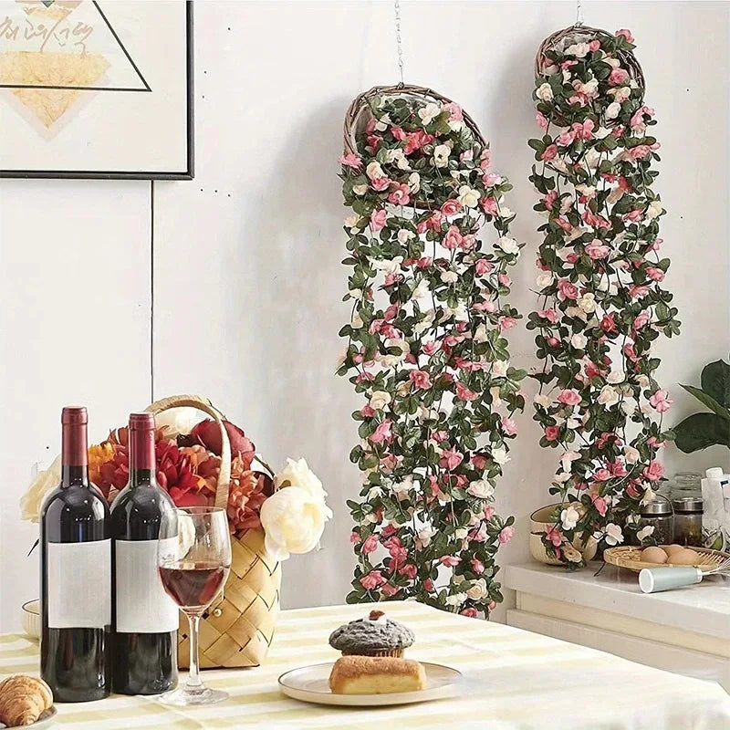 Γιρλάντα με Τεχνητά Τριαντάφυλλα 230Cm — Μέταξα, 6 Χρώματα, για Γάμο & Πάρτι