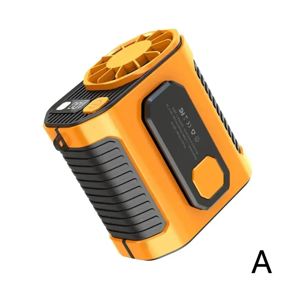 Φορητός Ανεμιστήρας Μέσης 3600MAh - Κρεμαστός Ανεμιστήρας Λαιμού Δυνατής Ροής Αέρα με Power Bank και Φωτισμό LED για Εξωτερικές Δραστηριότητες και Εργασία