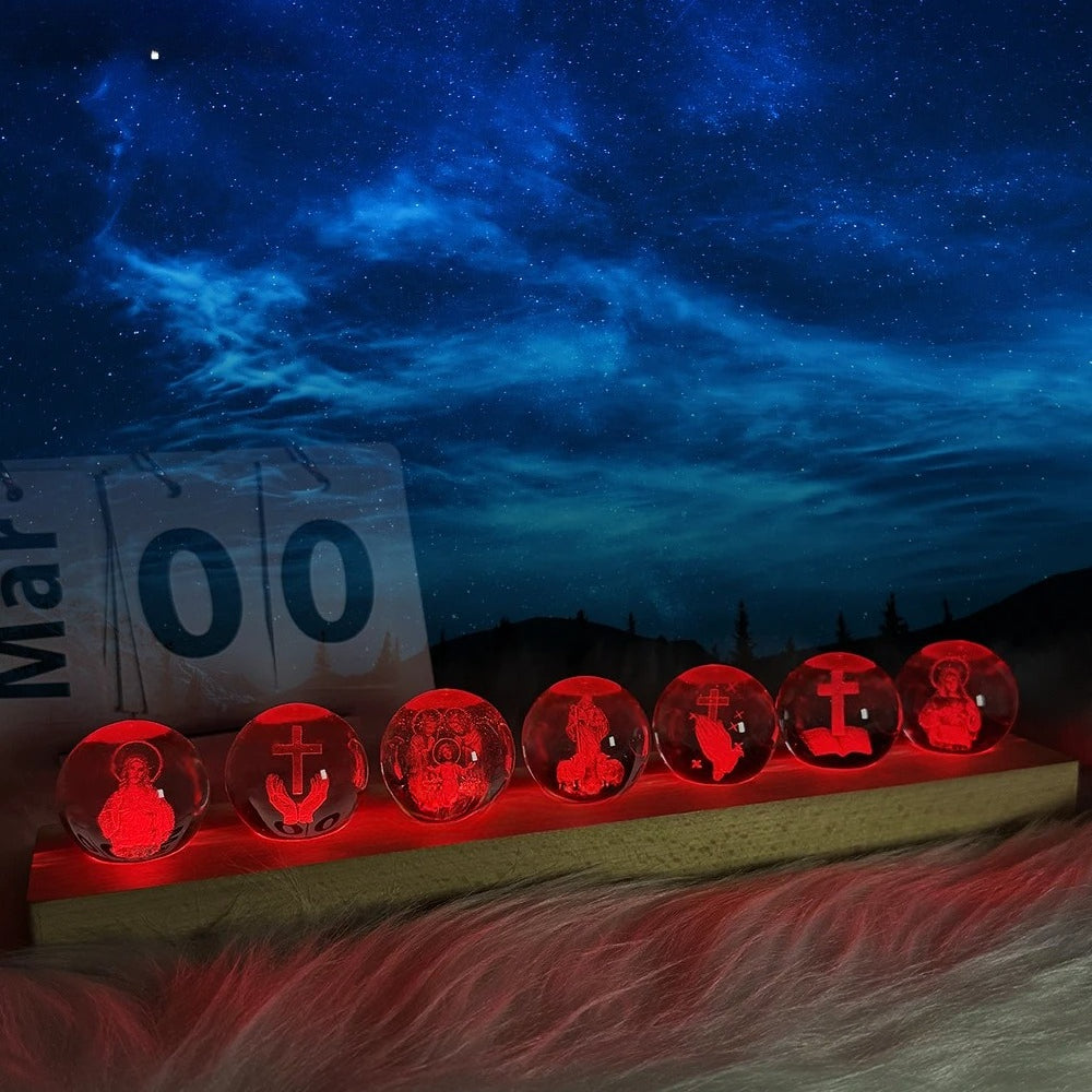 3D Φωτιστικό Νυκτός με Κρύσταλλο, Χριστιανικό Διακοσμητικό Δώρο για το Σπίτι