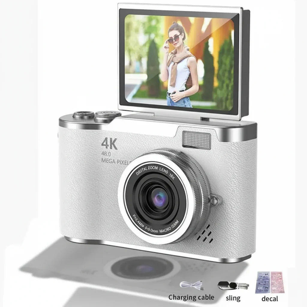 Ψηφιακή Συμπαγής Κάμερα 4K με Αναδιπλούμενη Οθόνη, 48MP, Zoom 8X για Φωτογραφίες και Βίντεο
