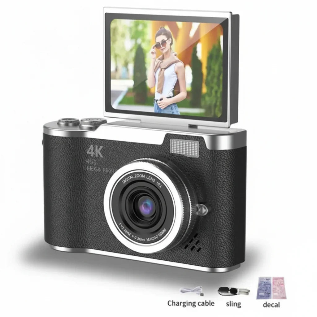 Ψηφιακή Συμπαγής Κάμερα 4K με Αναδιπλούμενη Οθόνη, 48MP, Zoom 8X για Φωτογραφίες και Βίντεο