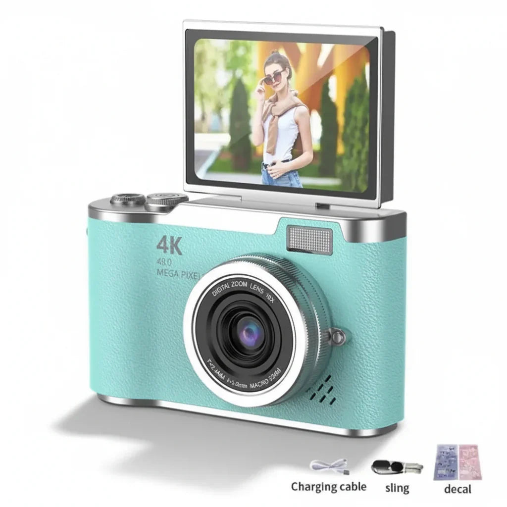Ψηφιακή Συμπαγής Κάμερα 4K με Αναδιπλούμενη Οθόνη, 48MP, Zoom 8X για Φωτογραφίες και Βίντεο