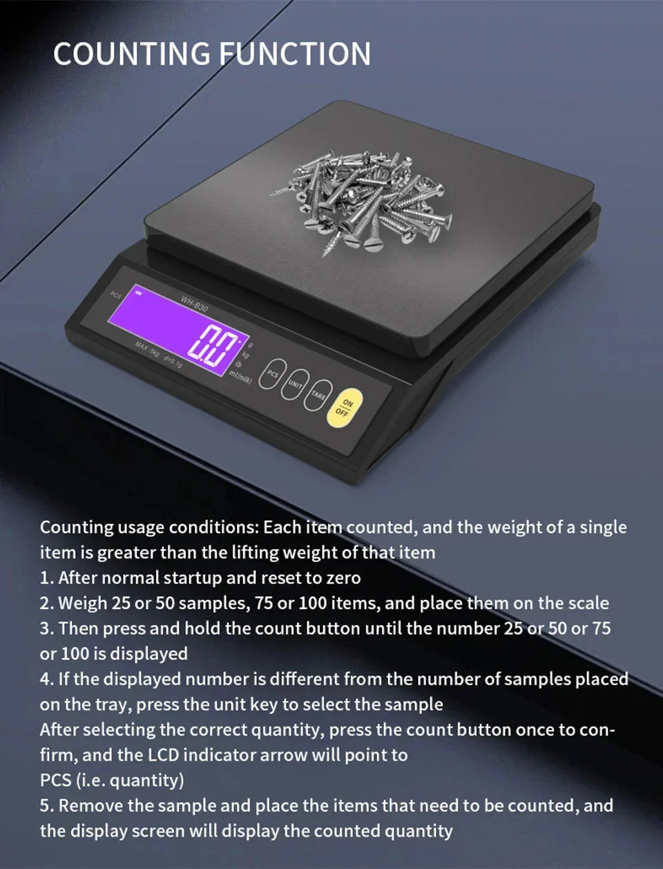 Ψηφιακή Ηλεκτρονική Ζυγαριά Κουζίνας 5 Kg/0,1 g και 10 kg/1 g, με Οθόνη LCD, Πλήρως Αδιάβροχο Εργαλείο Ζύγισης από Ανοξείδωτο Ατσάλι για Ζαχαροπλαστική