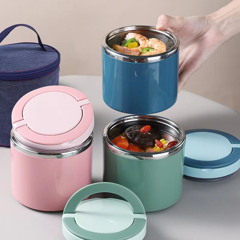 Ανοξείδωτο Θερμικό Δοχείο Φαγητού 630Ml ή 1000ml Με Στεγανό Διπλό Τοίχωμα Διατηρεί το Φαγητό Ζεστό