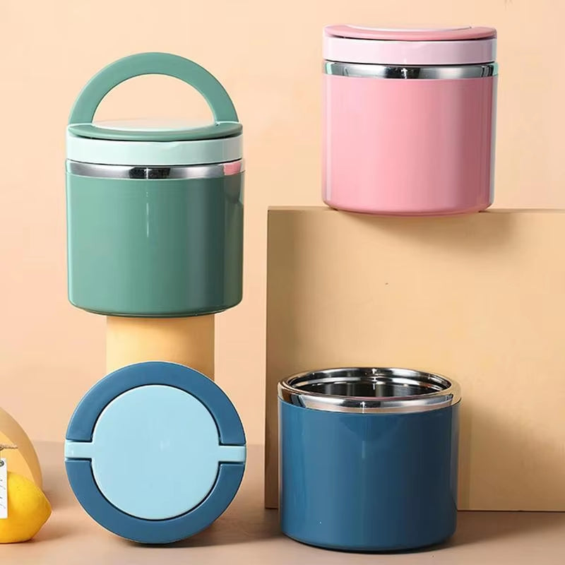Ανοξείδωτο Θερμικό Δοχείο Φαγητού 630Ml ή 1000ml Με Στεγανό Διπλό Τοίχωμα Διατηρεί το Φαγητό Ζεστό