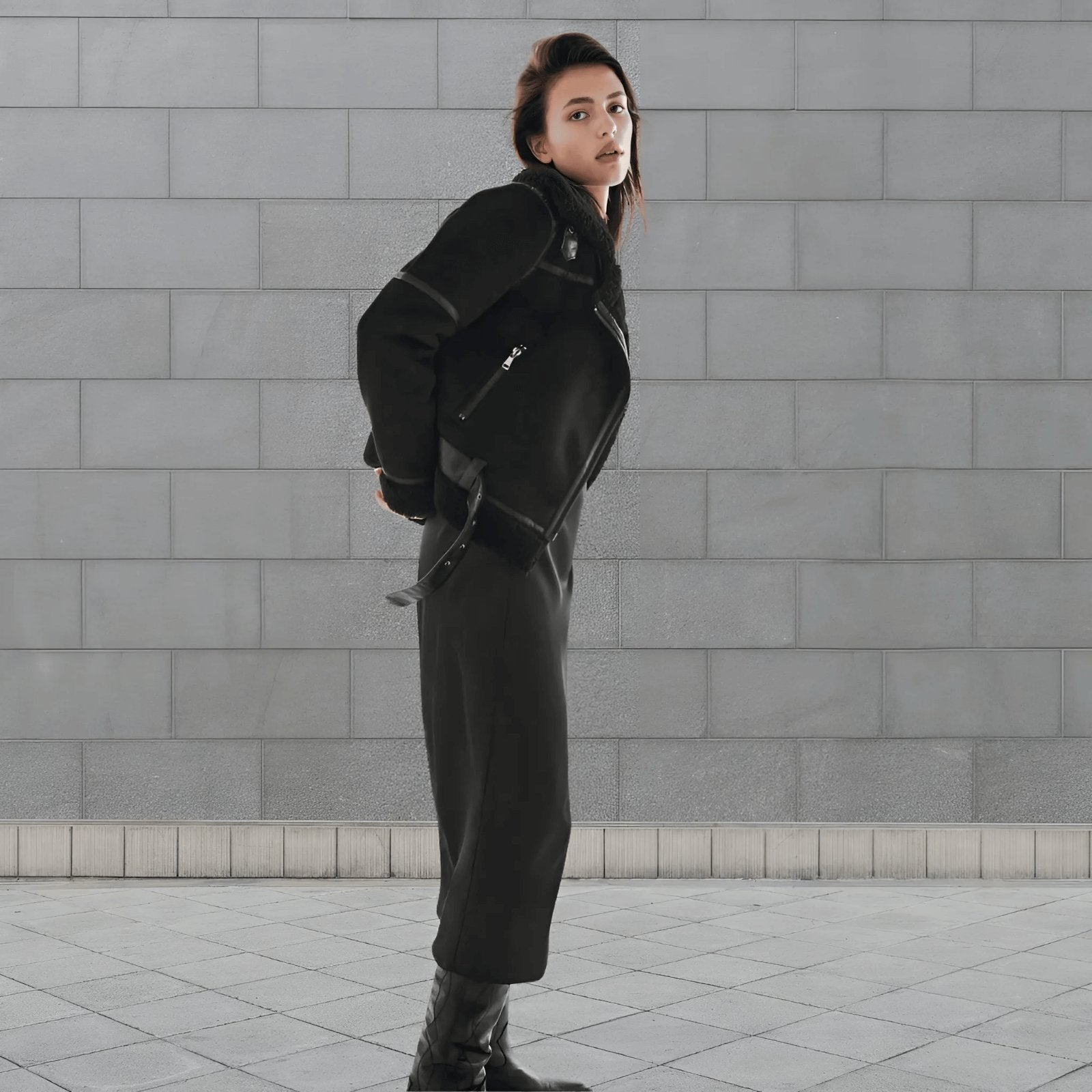 Γυναικείο Τζάκετ Aviator με Επένδυση Shearling