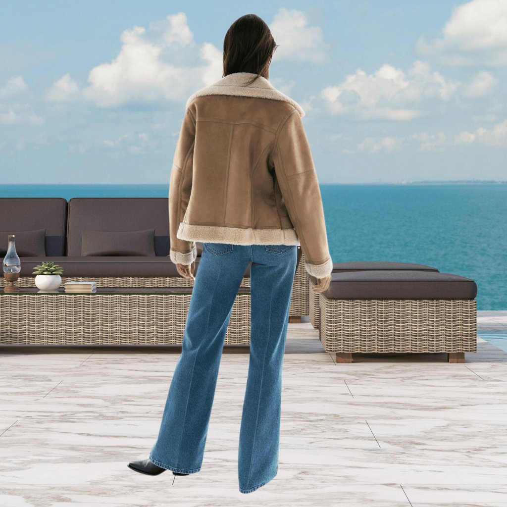 Γυναικείο Τζάκετ Aviator με Επένδυση Shearling