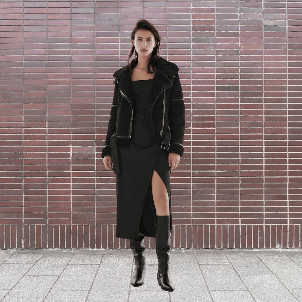 Γυναικείο Τζάκετ Aviator με Επένδυση Shearling