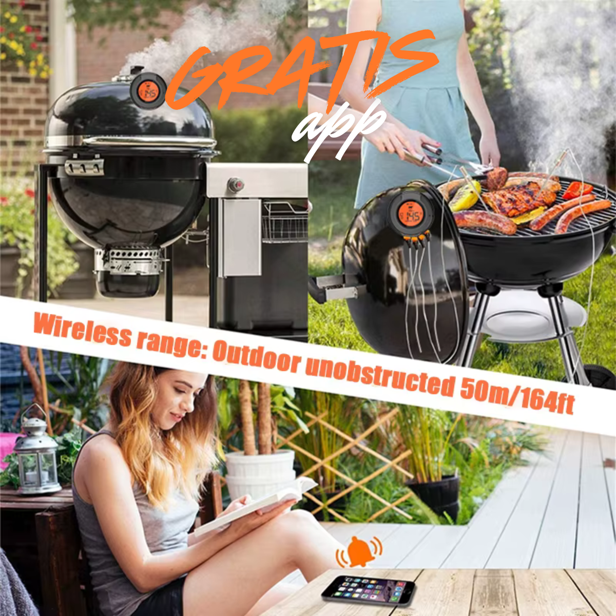 Έξυπνο Θερμόμετρο BBQ με Τεχνητή Νοημοσύνη (Ai) + Δωρεάν Εφαρμογή για Κινητά