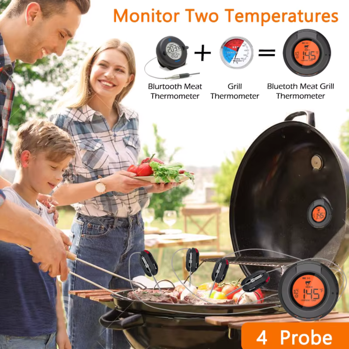 Έξυπνο Θερμόμετρο BBQ με Τεχνητή Νοημοσύνη (Ai) + Δωρεάν Εφαρμογή για Κινητά