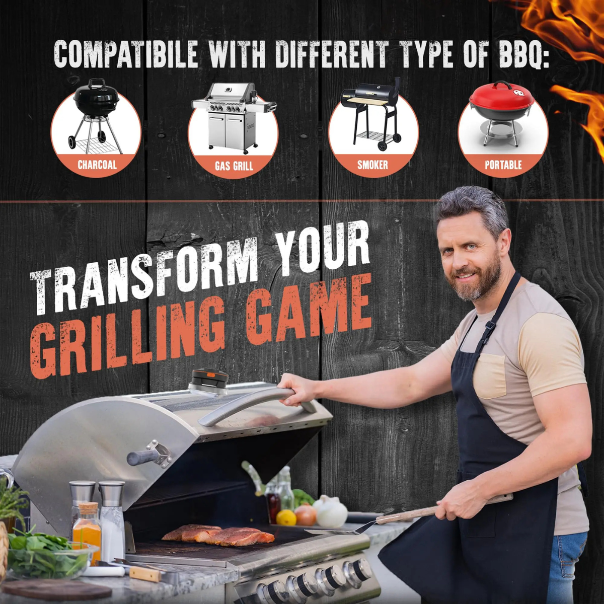 Έξυπνο Θερμόμετρο BBQ με Τεχνητή Νοημοσύνη (Ai) + Δωρεάν Εφαρμογή για Κινητά
