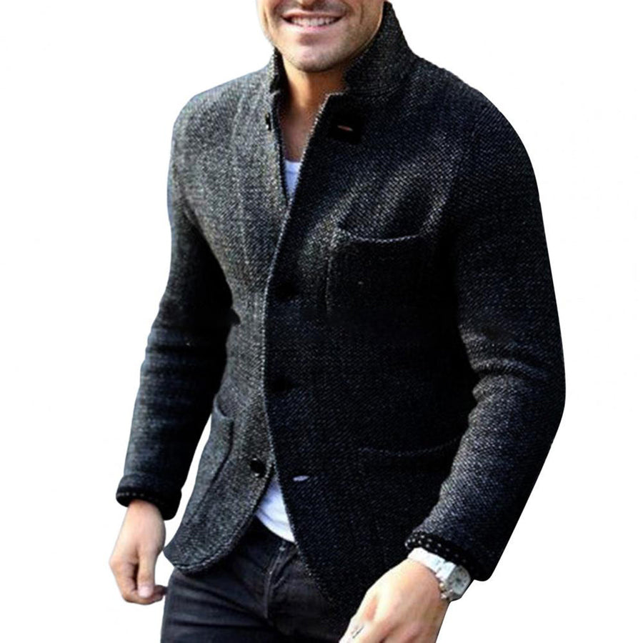 Ανδρική Πλεκτή Ζακέτα Blazer με Ανάγλυφη Ύφανση