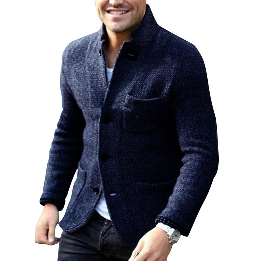 Ανδρική Πλεκτή Ζακέτα Blazer με Ανάγλυφη Ύφανση