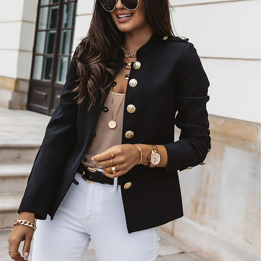 Γυναικείο Σακάκι Blazer Μεσάτο με Κουμπιά Μπροστά