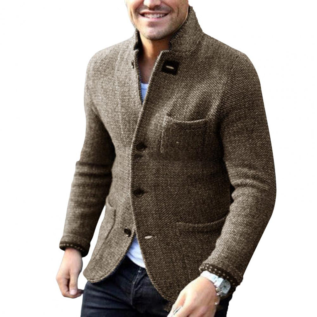 Ανδρική Πλεκτή Ζακέτα Blazer με Ανάγλυφη Ύφανση