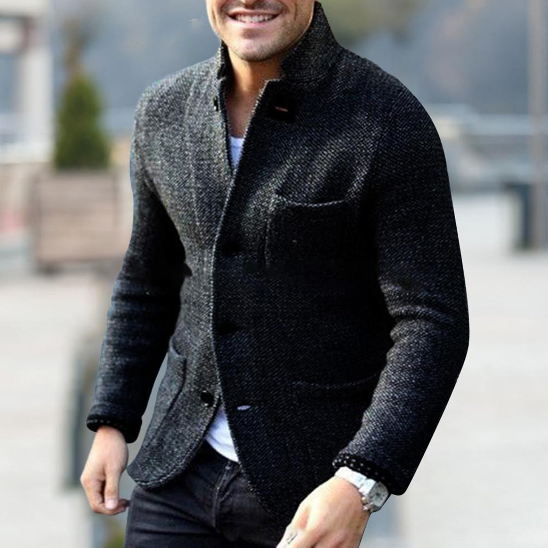 Ανδρική Πλεκτή Ζακέτα Blazer με Ανάγλυφη Ύφανση