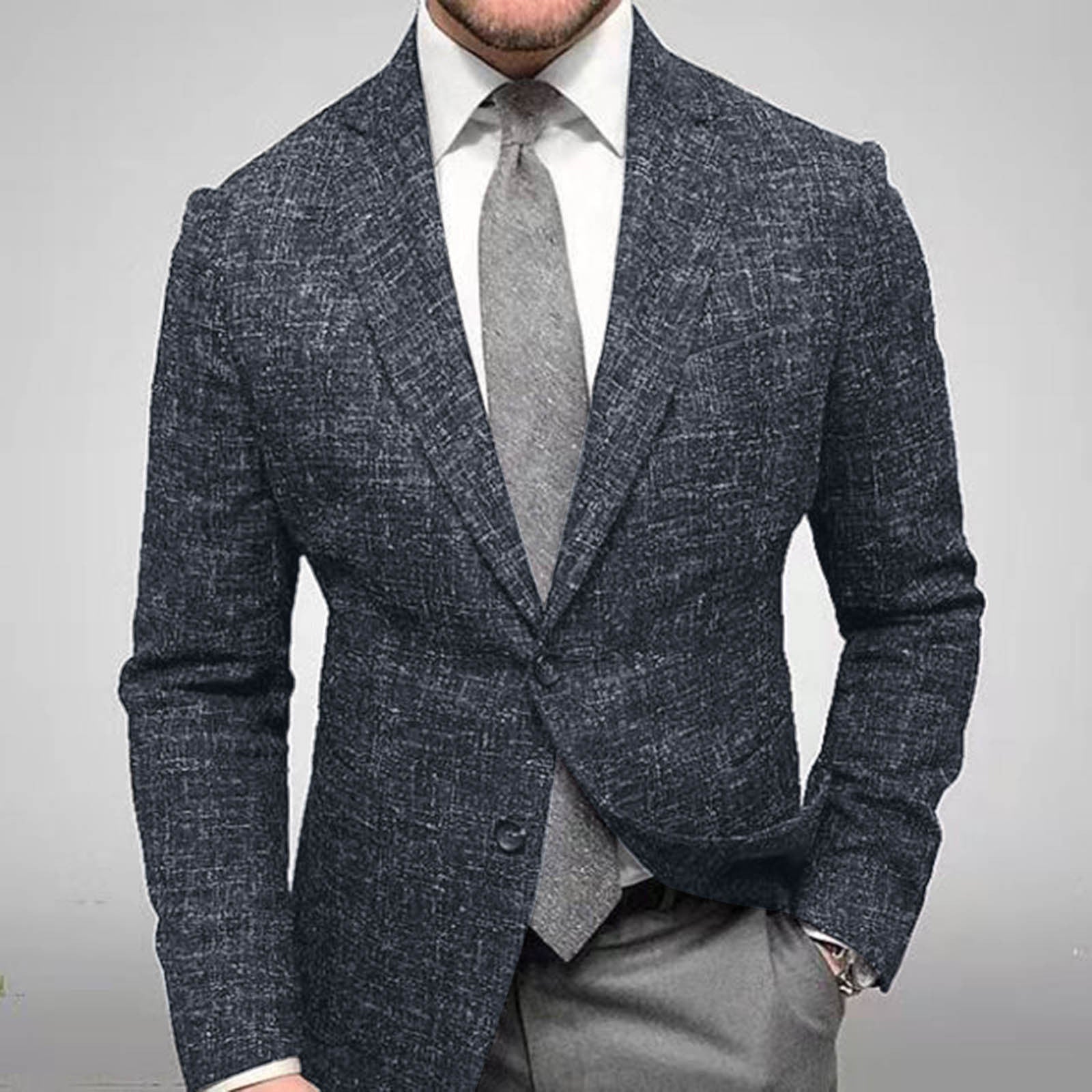 Ανδρικό Καρό Σακάκι Blazer με Πέτο Notch