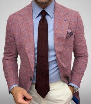 Ανδρικό Καρό Σακάκι Blazer με Πέτο Notch