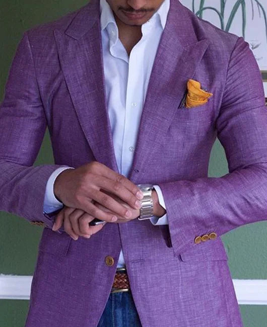 Ανδρικό Καρό Σακάκι Blazer με Πέτο Notch