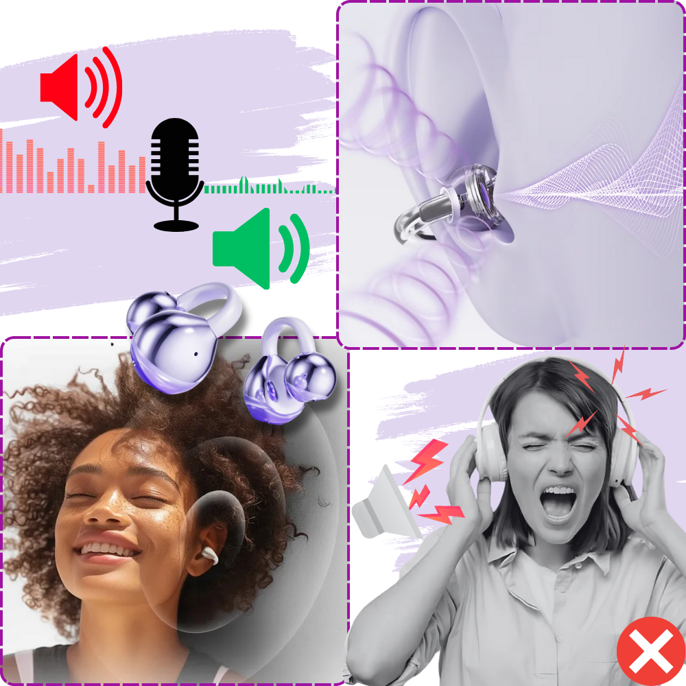 Ασύρματα Ακουστικά Bluetooth Clip-On Ανοιχτού Τύπου με Καθαρό Ήχο