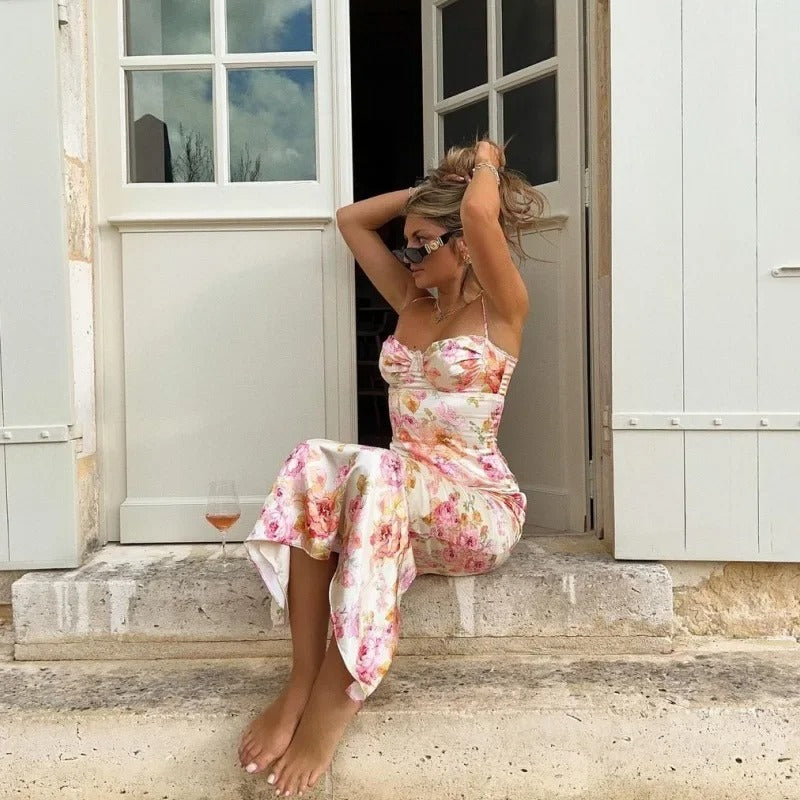 Γυναικείο Μίντι Φλοράλ Φόρεμα Bodycon