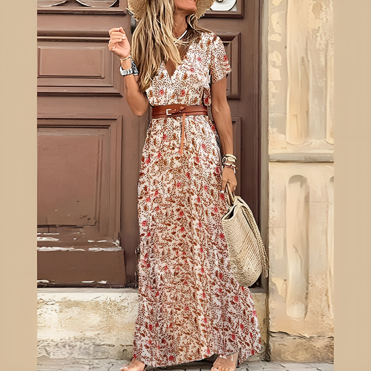 Γυναικείο Boho Vintage Φόρεμα με Ευέλικτο Μοτίβο