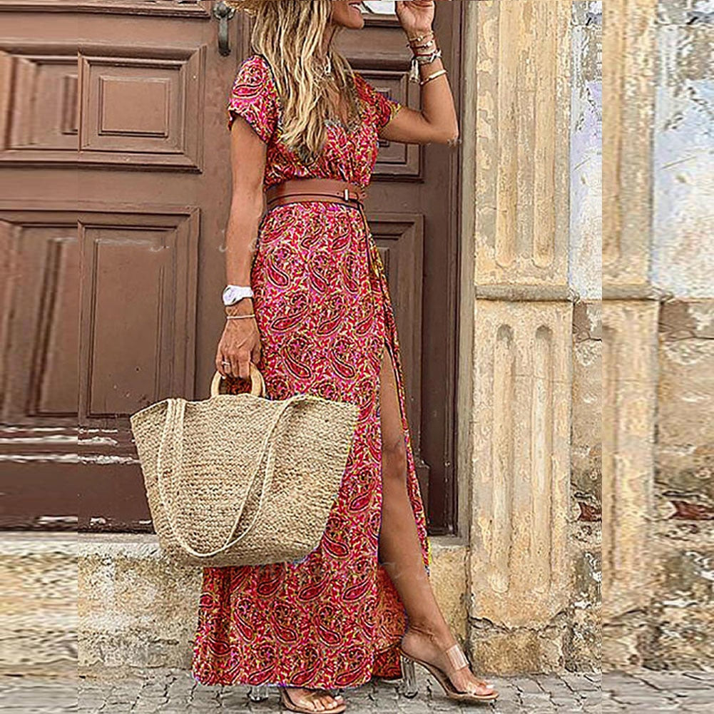 Γυναικείο Boho Vintage Φόρεμα με Ευέλικτο Μοτίβο