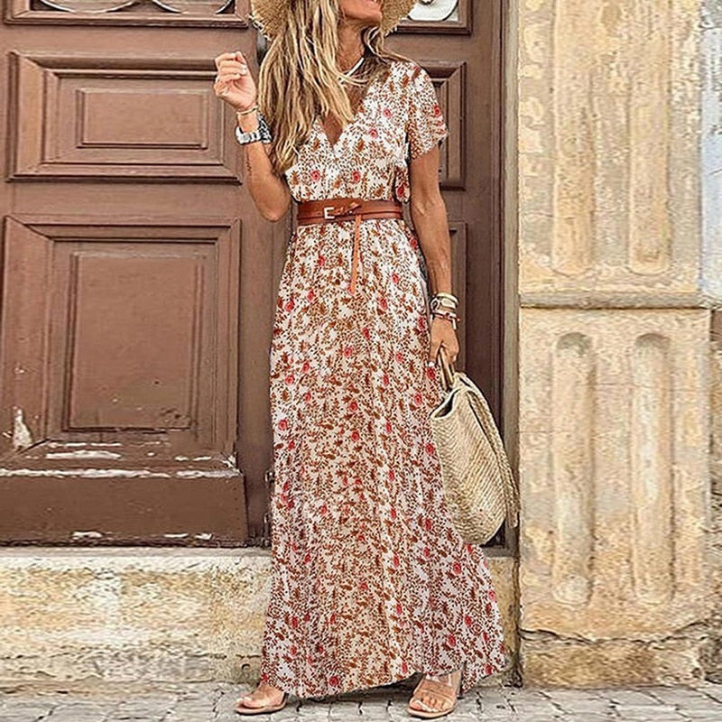 Γυναικείο Boho Vintage Φόρεμα με Ευέλικτο Μοτίβο