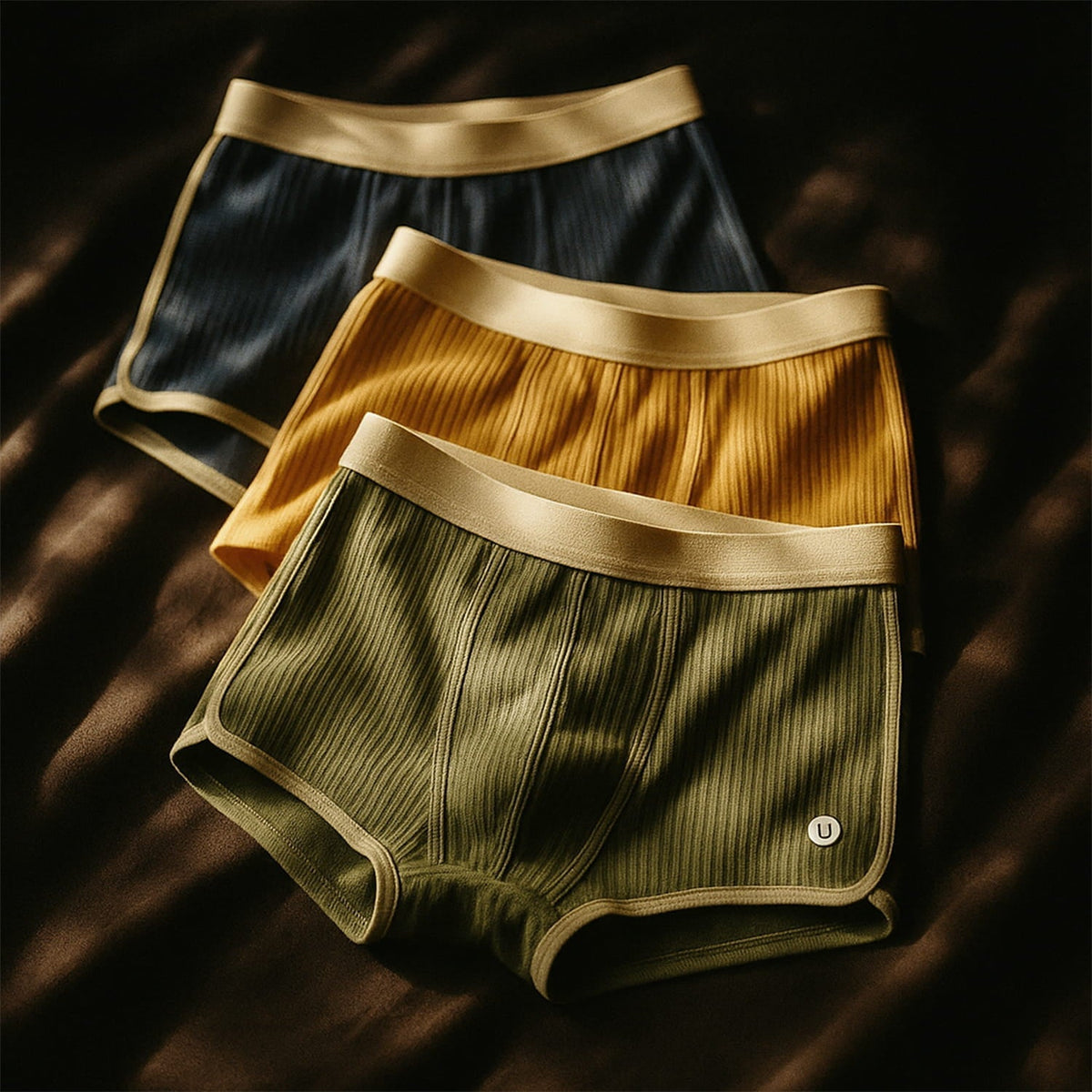 Ανδρικά Μποξεράκια Boxer Briefs από Μαλακό Βαμβάκι – Ριβ Σετ 3 Τεμαχίων
