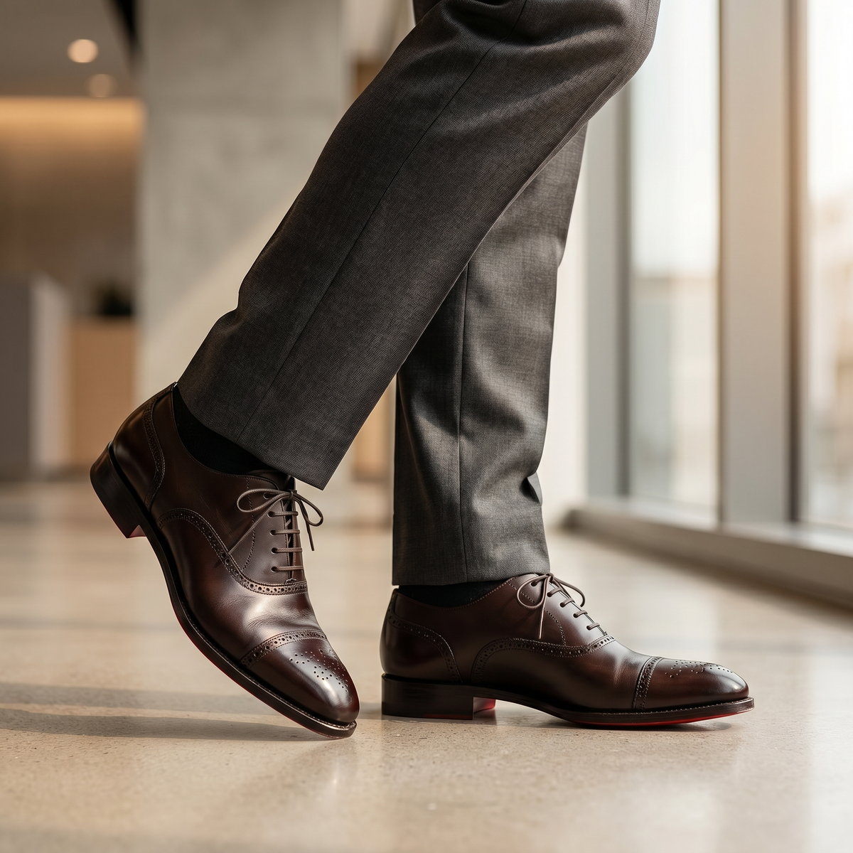 Ανδρικά Δερμάτινα Παπούτσια Brogue | Επίσημα Παπούτσια με Κορδόνια