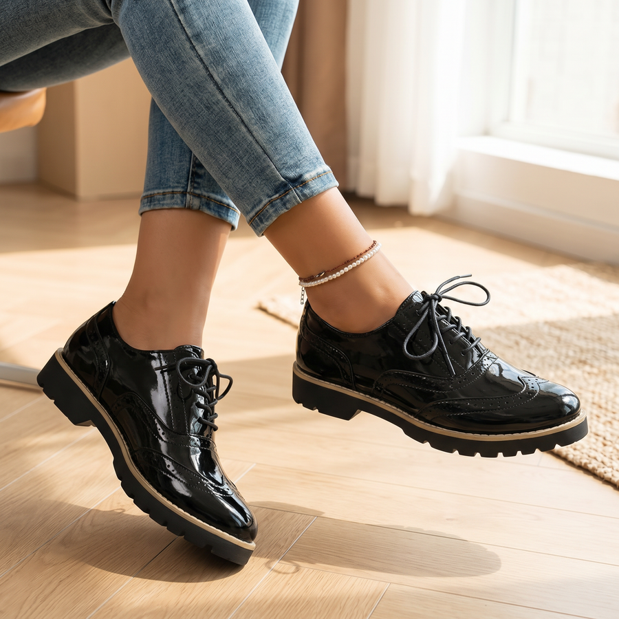 Γυναικεία Λουστρίνι Παπούτσια Brogue | Στυλ Oxford | Άνετη Εφαρμογή για Όλη την Ημέρα