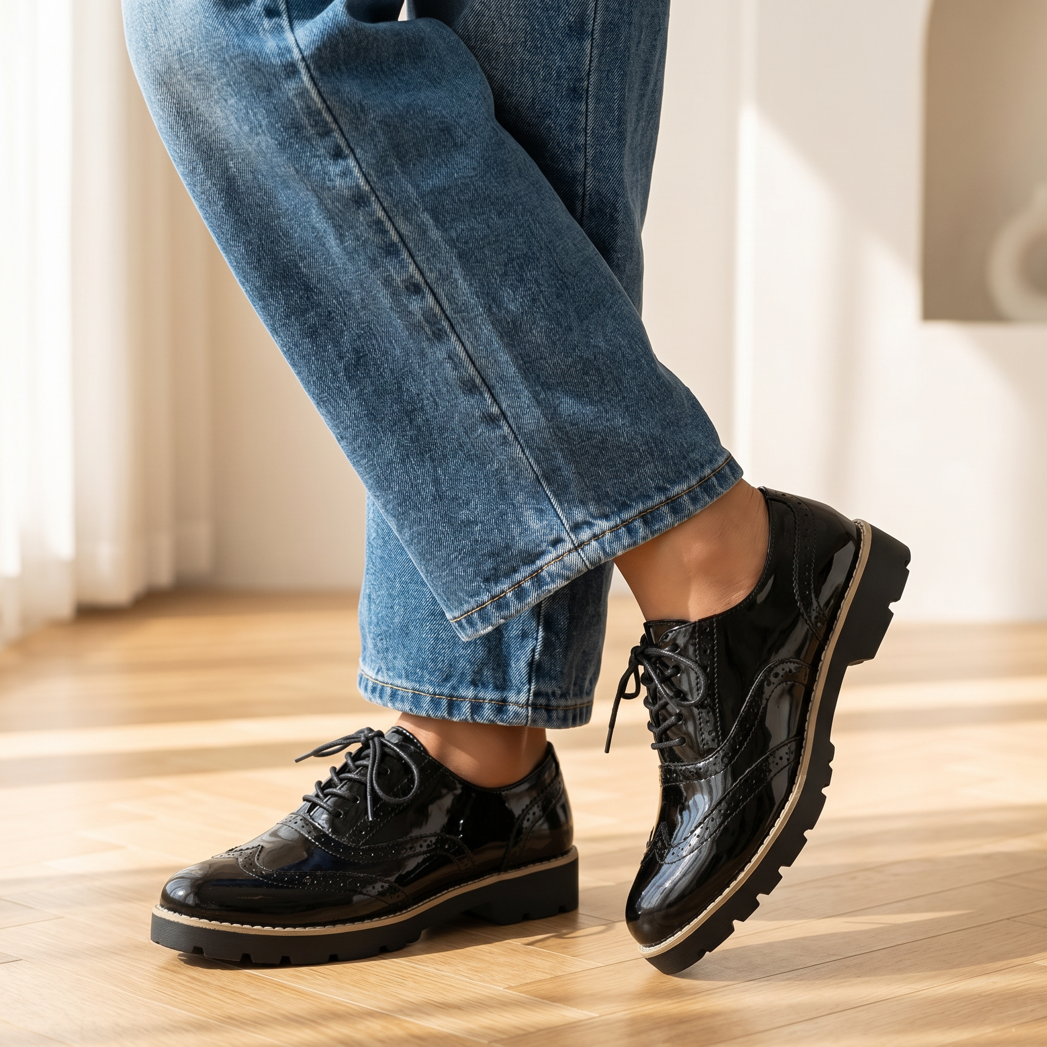 Γυναικεία Λουστρίνι Παπούτσια Brogue | Στυλ Oxford | Άνετη Εφαρμογή για Όλη την Ημέρα