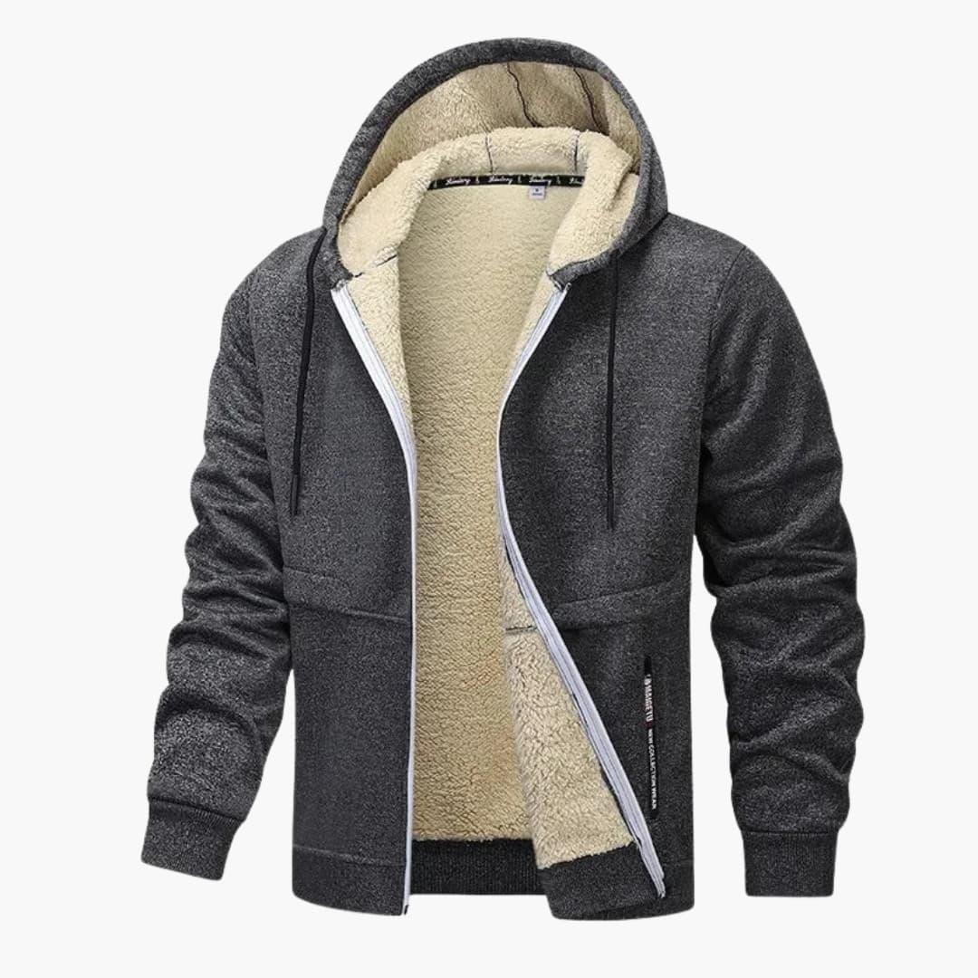 Ανδρική Ζακέτα Fleece με Φερμουάρ και Μακριά Μανίκια