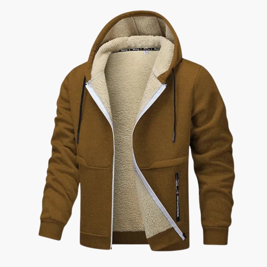 Ανδρική Ζακέτα Fleece με Φερμουάρ και Μακριά Μανίκια