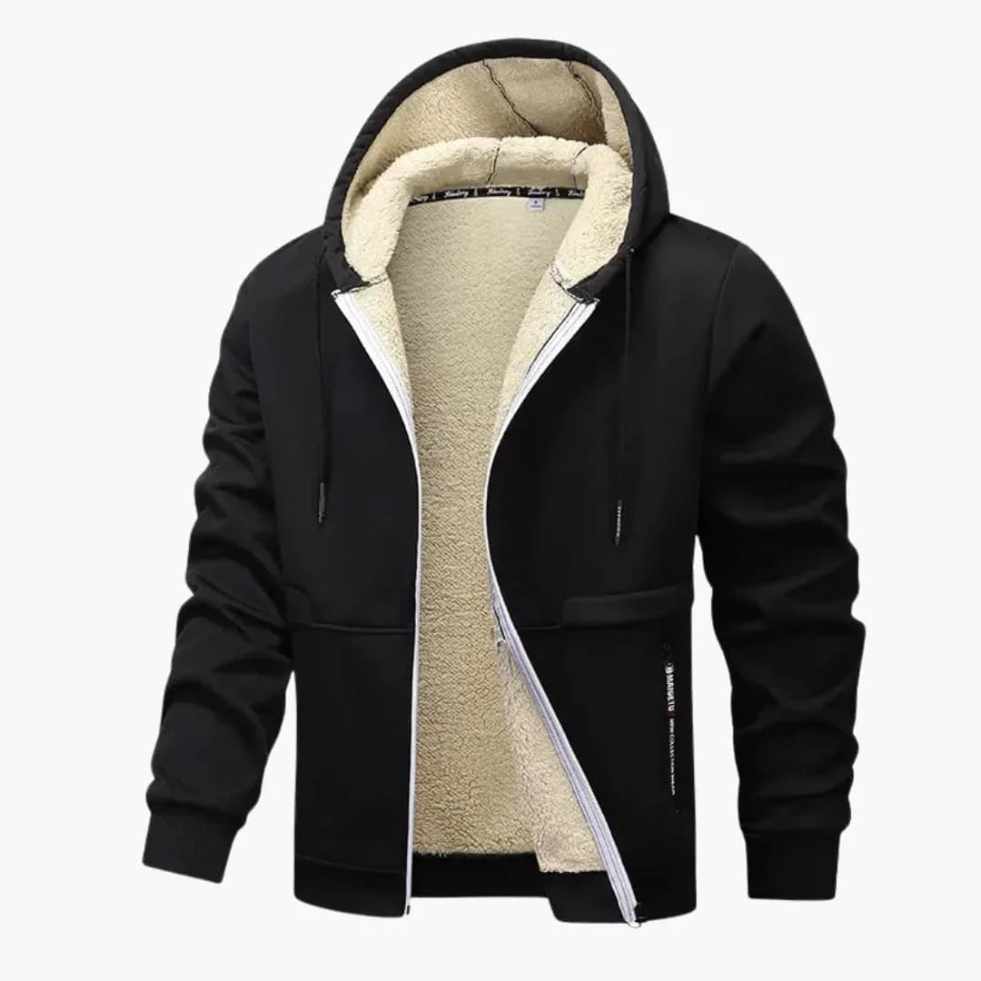 Ανδρική Ζακέτα Fleece με Φερμουάρ και Μακριά Μανίκια