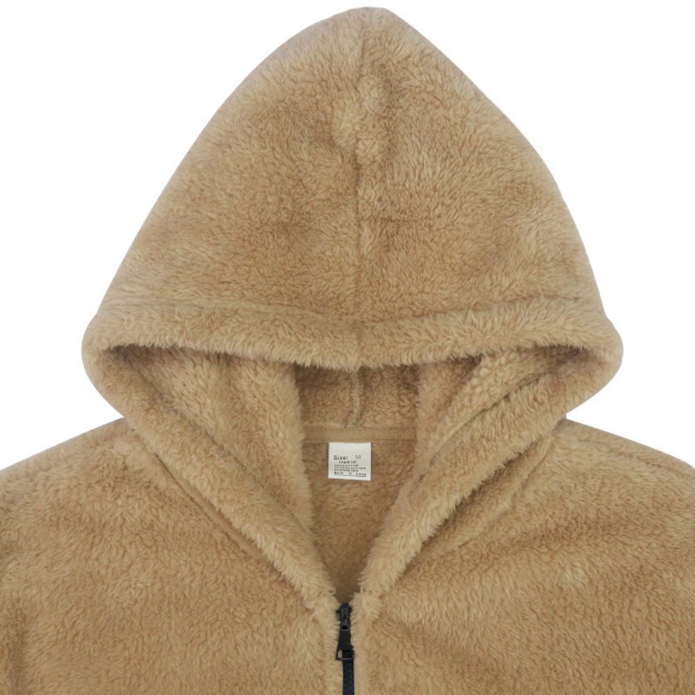 Ανδρικό Χειμερινό Fleece Τζάκετ με Κουκούλα