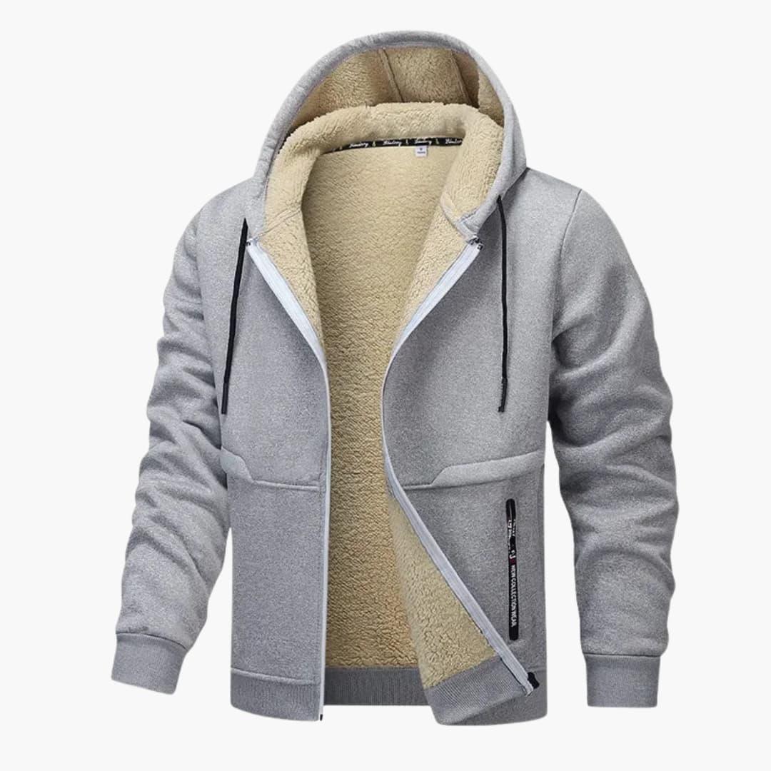 Ανδρική Ζακέτα Fleece με Φερμουάρ και Μακριά Μανίκια