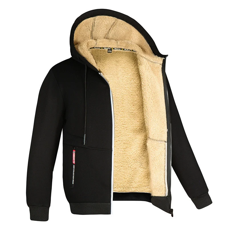 Ανδρική Άνετη Fleece Ζακέτα Φούτερ με Επένδυση Sherpa