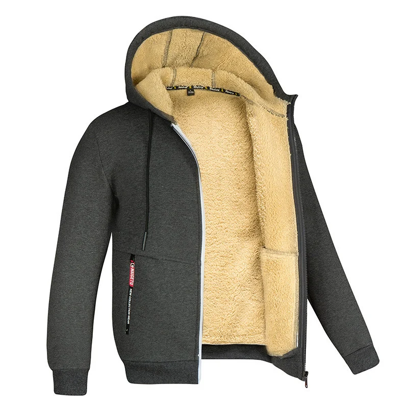 Ανδρική Άνετη Fleece Ζακέτα Φούτερ με Επένδυση Sherpa