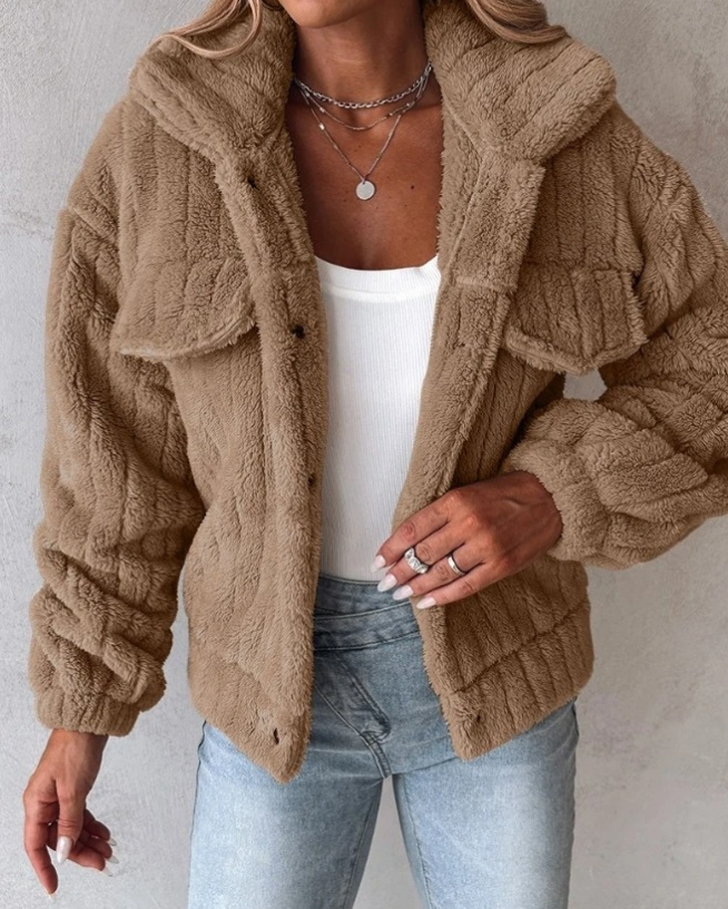 Γυναικείο Χειμερινό Τζάκετ Fleece Teddy