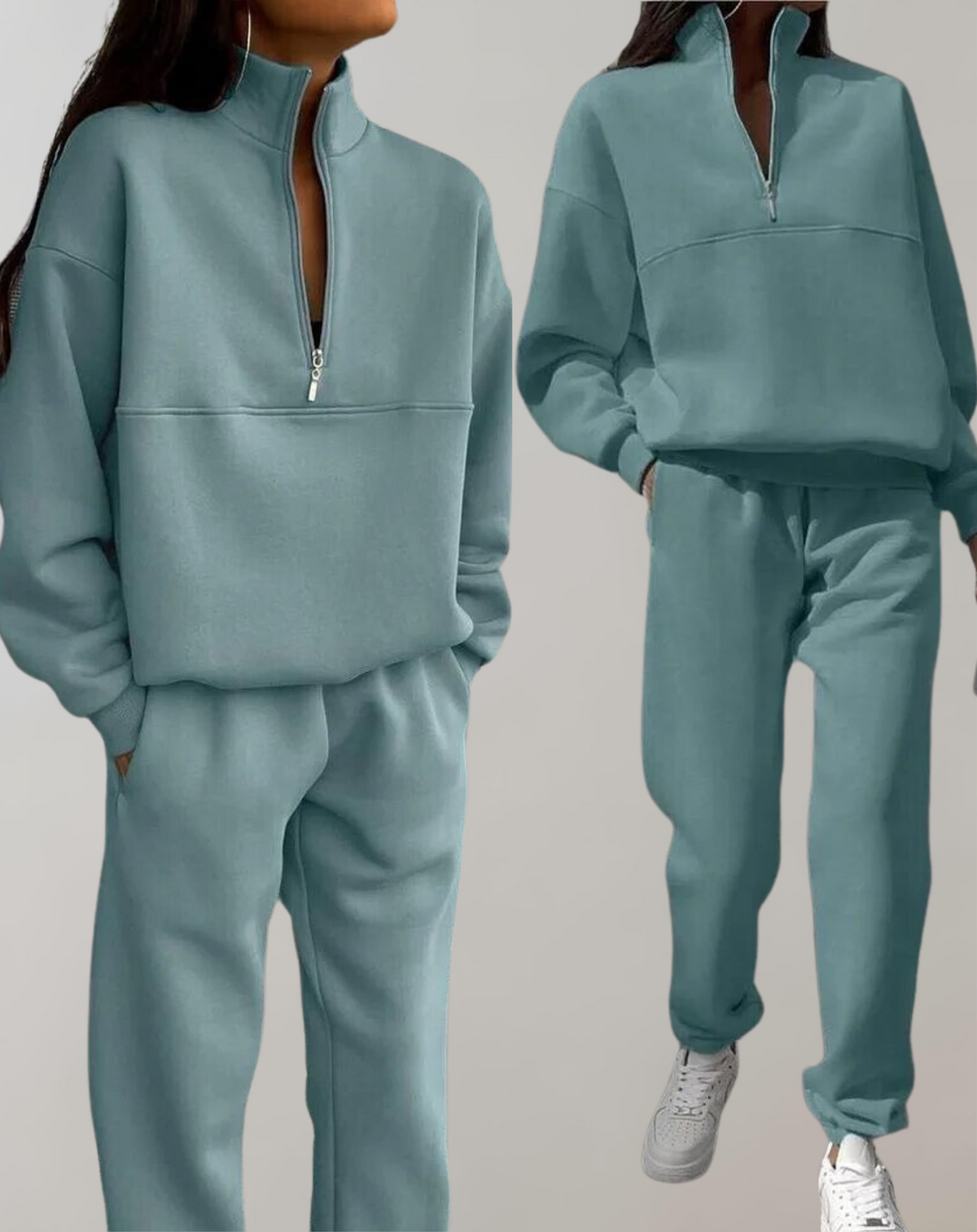 Γυναικείο Σετ Φόρμας με Φούτερ Half-Zip