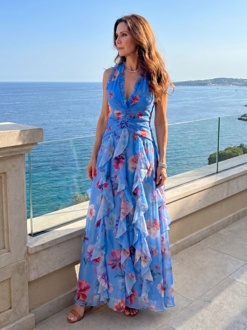 Γυναικείο Μάξι Φόρεμα Halter Neck