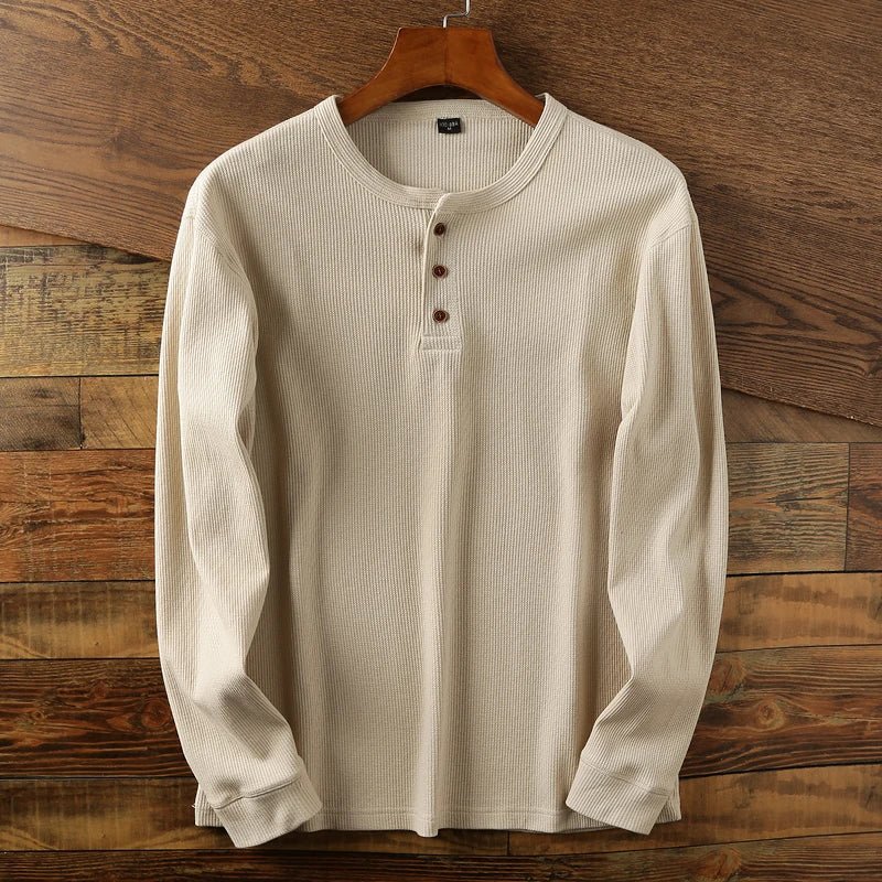 Ανδρική Μακρυμάνικη Ριμπ Μπλούζα Henley