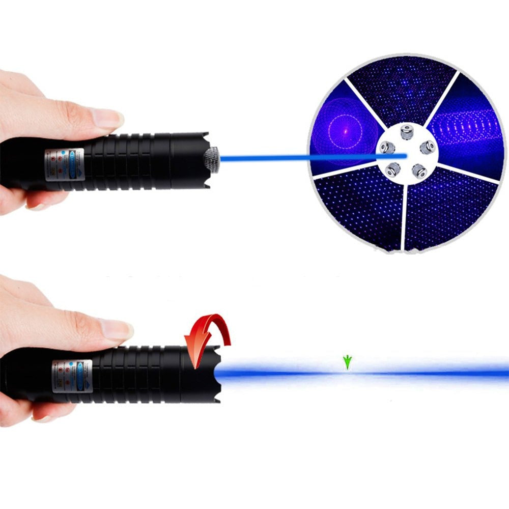 Φακός Laser Μπλε Δέσμης | Οπτική Έξοδος Υψηλής Έντασης 450nm | Τακτική Εμβέλεια 5000m+ | Σκελετός Αλουμινίου με Ρυθμιζόμενη Εστίαση | Φακός με Δυνατότητα Θερμικής Ανάφλεξης