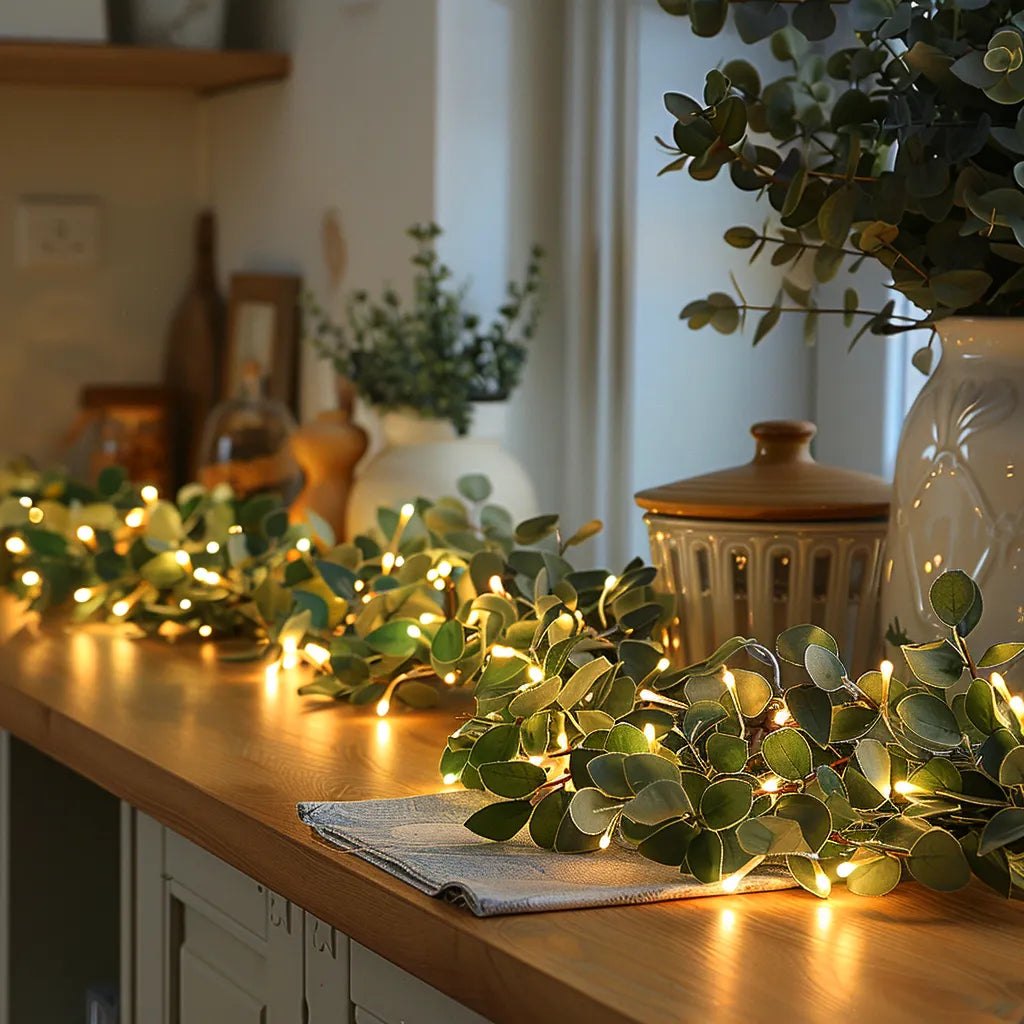 Φωτιζόμενη Γιρλάντα με Φυλλάματα LED