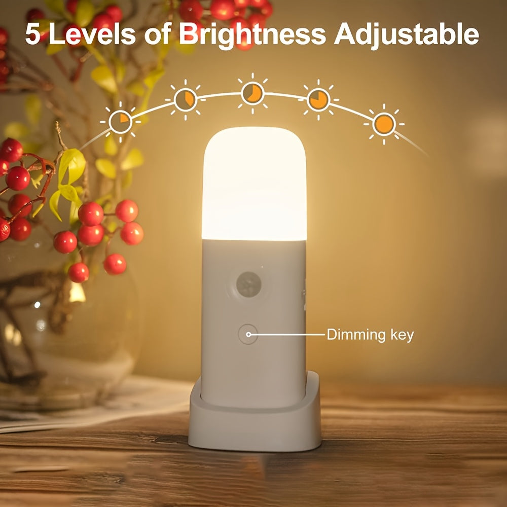 LED Φωτάκι Νυχτός με Αισθητήρα Κίνησης – Επαναφορτιζόμενο USB και Ρυθμιζόμενη Φωτεινότητα για Κρεβατοκάμαρες και Διαδρόμους