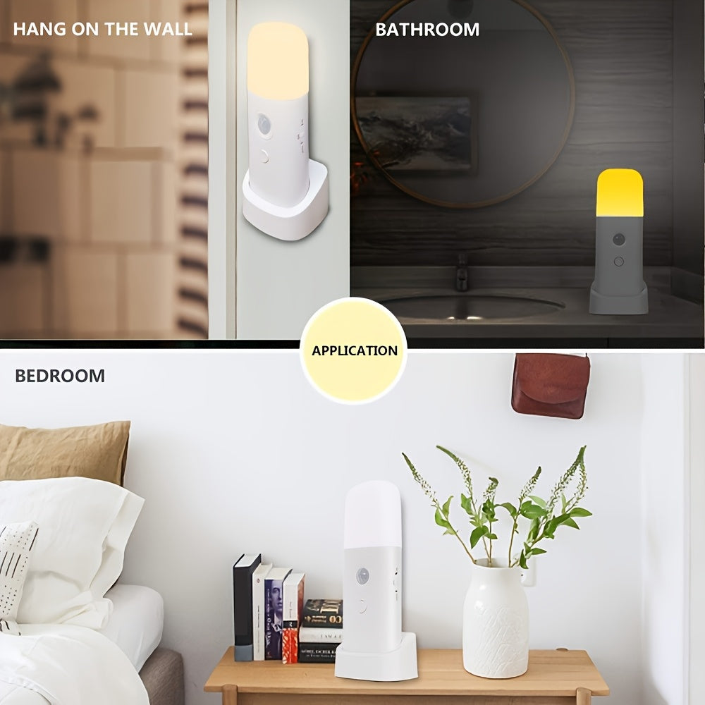 LED Φωτάκι Νυχτός με Αισθητήρα Κίνησης – Επαναφορτιζόμενο USB και Ρυθμιζόμενη Φωτεινότητα για Κρεβατοκάμαρες και Διαδρόμους