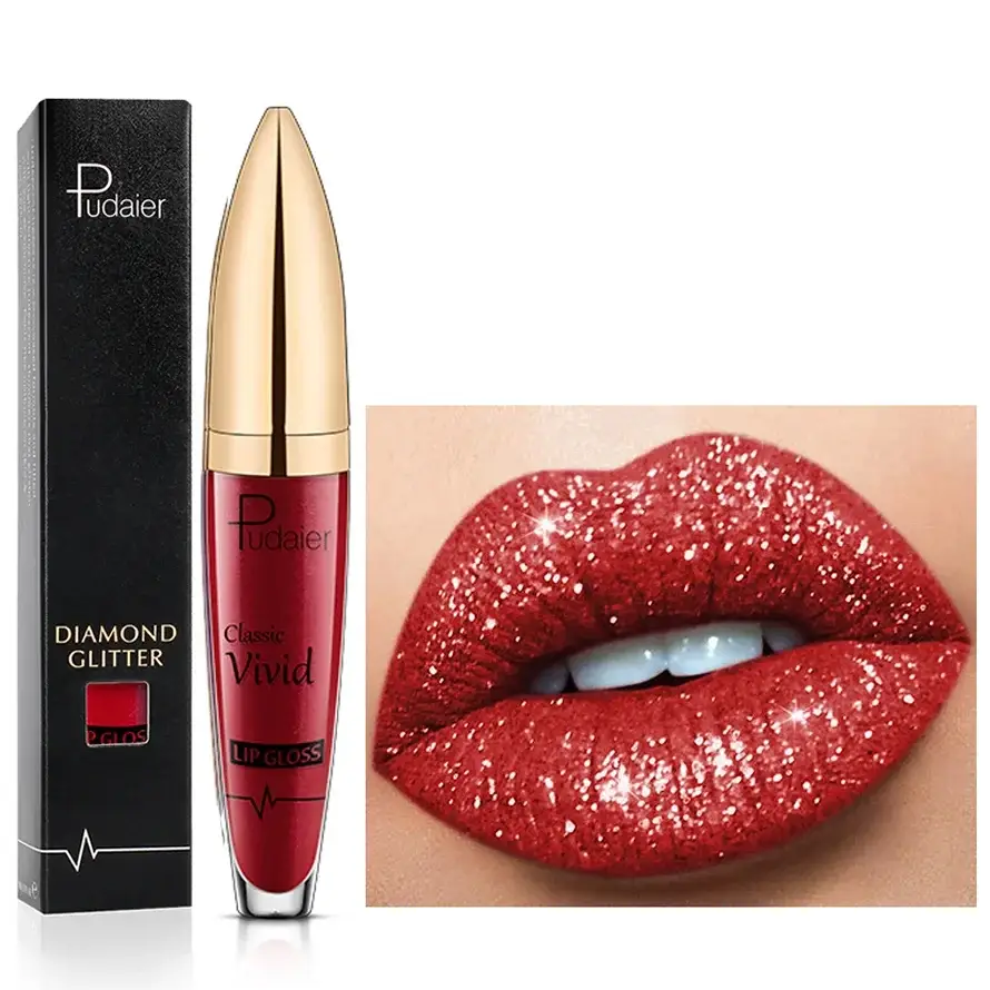 Αδιάβροχο Lip Gloss με Στρας – Λάμψη Μεγάλης Διάρκειας με Ποικιλία Χρωμάτων για Κάθε Περίσταση